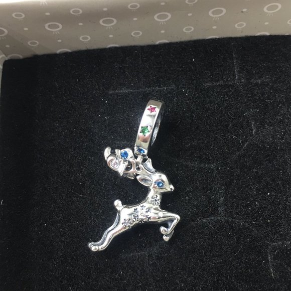 Pandora Magical Christmas Reindeer Dangle Charm - Picture 1 of 4